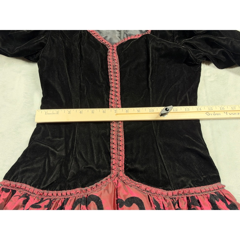 Vintage 80s Scott McClintock Velvet Dress Women 8 Pink Flocked Goth Prom USA - Picture 6 of 12